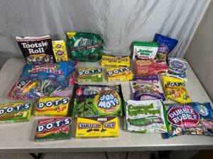 lot 74 image: Assorted Candy, Dots, Andes Mints, Junior Mints, Dubble Bubble, Suckers, and More
