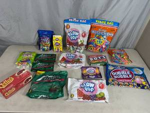 lot 83 image: Assorted Candy, Andes Mints, Blow Pops, Dubble Bubble, Fruit Chews, and More