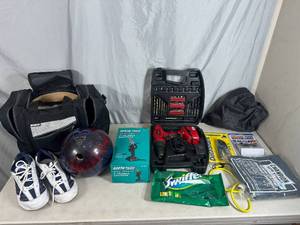 lot 86 image: Bowling Ball, Pruning Chainsaw, Cable Tool, and More