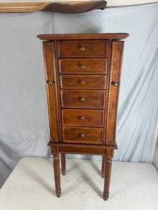 lot 88 image: Large Freestanding Jewelry Box  Cabinet
