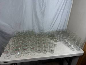 lot 89 image: Large Lot of Vintage Libbey Christmas Glassware