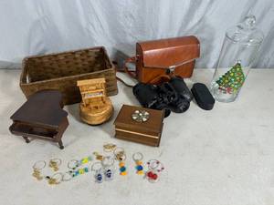 lot 93 image: Earrings, Music Boxes, Binoculars, and More