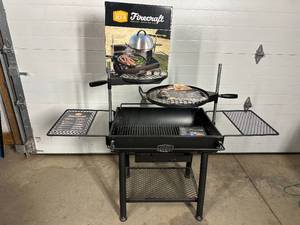 New Oklahoma Joe's Firecraft Series Modular Open Fire Barrel Charcoal Grill with Stainless Steel Dome Cover
