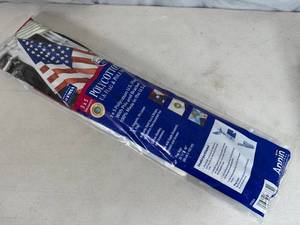 lot 218 image: New 3 x 5 ft American Flag with Pole and Bracket