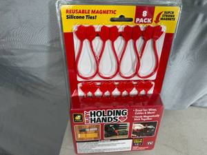 lot 229 image: New 8 Pack of Ruby Holding Hands Magnetic Silicone Ties  Organizers