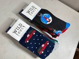 lot 241 image: 6 New Pairs of Mens Novelty Dress Socks