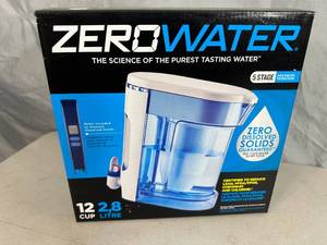 lot 314 image: New Zero Water 5 Stage Water Filter Pitcher with Meter - 12 Cup