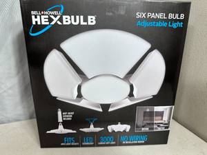 lot 358 image: New Hex Bulb Six Panel Adjustable LED Light Bulb