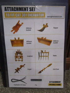 lot 132 image: Future 8pc Cat 301 Excavator Attachment Set