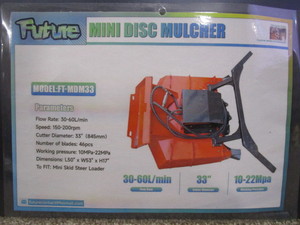 lot 11 image: Future Mini Skid Steer 33 Forestry Disc Mulcher