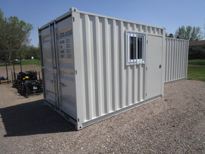 lot 121 image: 7x12 Storage ContainerJobsite Office wWalk in Door & Window