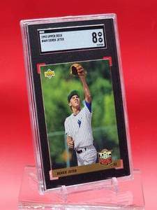lot 176 image: 1993 Upper Deck Baseball Derek Jeter Rookie card #449 Near Mint-Mint SGC 8