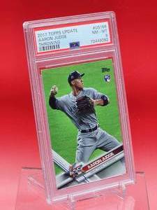 lot 161 image: 2017 Topps Update Aaron Judge Rookie Card #US166 Near Mint-Mint PSA 8