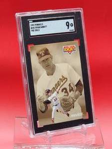 lot 165 image: 1992 Pinnacle Baseball Nolan RyanJim Abbott the Idols Card #281 Mint SGC 9