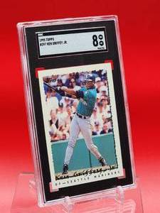 lot 167 image: 1995 Topps baseball Ken Griffey Jr Card #397 Near Mint-Mint SGC 8