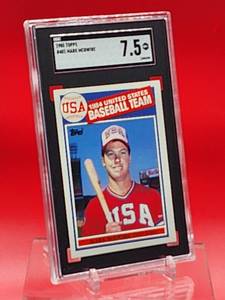 lot 144 image: 1985 Topps Baseball Mark McGuire Rookie Card #401 Near Mint SGC 7.5