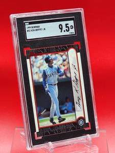 lot 191 image: 1999 Bowman Baseball Ken Griffey Jr Card #52 Mint SGC 9.5