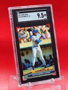lot 82 image: 1992 Fleer Ultra Baseball Ken Griffey Jr Card #123 Near Mint SGC 9.5