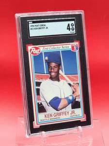 lot 123 image: 1990 Post Cereal Ken Griffey Jr Card #23 Very Good-Excellent SGC 4
