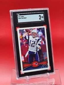 lot 52 image: 2012 Topps Football Tom Brady Card #440 Good SGC 2