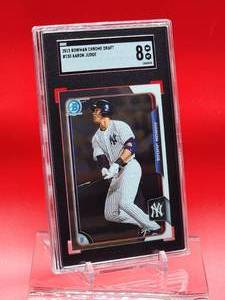 lot 79 image: 2015 Bowman Chrome Aaron Judge Draft Card #150 Near Mint-Mint SGC 8