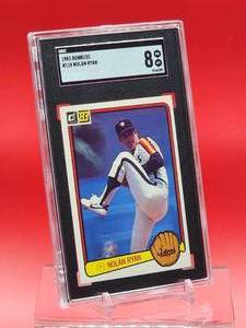 lot 185 image: 1983 Donruss Baseball Nolan Ryan Card #118 Near Mint-Mint SGC 8