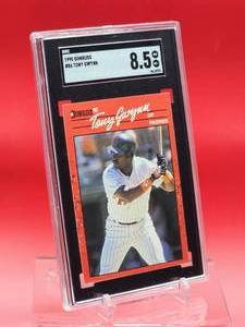 lot 99 image: 1990 Donruss Baseball Tony Gwynn Card #86 Near Mint-Mint SGC 8.5