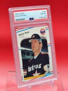 lot 125 image: 1988 Fleer Baseball Nolan Ryan Card #455 Near Mint-Mint PSA 8