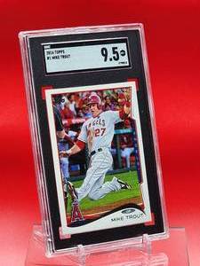 lot 116 image: 2014 Topps Baseball Mike Trout Card #1 Mint SGC 9.5