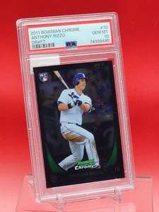 lot 156 image: 2011 Bowman Chrome Anthony Rizzo Rookie Draft Card #70 Gem Mint PSA 10