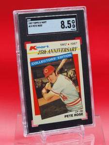 lot 20 image: 1987 Topps Kmart Baseball Pete Rose Card #19 Near Mint SGC 8.5