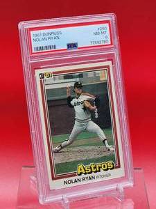 lot 61 image: 1985 Donruss Baseball Nolan Ryan Card #260 Near Mint-Mint PSA 8
