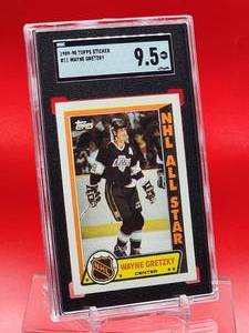 lot 29 image: 1989-90 Topps Hockey Wayne Gretzky Sticker Card #11 Mint SGC 9.5