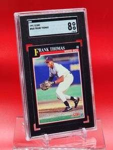 lot 35 image: 1991 Score Baseball Frank Thomas Card #840 Near Mint-Mint SGC 8