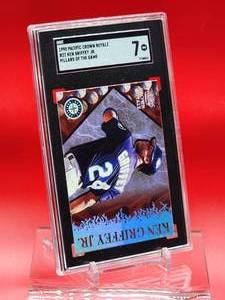 lot 32 image: 1998 Pacific Crown Royale Baseball Ken Griffey Jr Pillars of the Game Card #22 Near Mint SGC 7