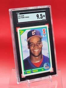 lot 43 image: 1990 Score Baseball Frank Thomas Rookie Card #663 Mint SGC 9.5