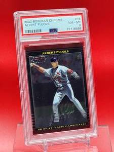 lot 37 image: 2002 Bowman Chrome Baseball Albert Pujols Card #15 Near Mint-Mint PSA 8