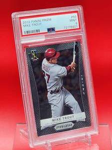 lot 19 image: 2012 Panini Prizm Baseball Mike Trout Card #50 Mint PSA 9