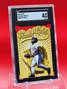 lot 88 image: 2000 Topps Baseball Tony Gwynn Hands of Gold Card #HG5 Very Good-Excellent SGC 4