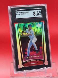 lot 197 image: 1999 Upper Deck Baseball Cal Ripken Jr Encore card #11 Near Mint-Mint SGC 8.5
