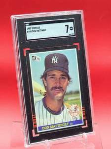 lot 100 image: 1985 Donruss Baseball Don Mattingly Card #295 Near Mint SGC 7