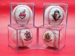 lot 98 image: (4) Assorted MLB Commemorative Baseballs