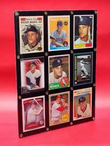 lot 109 image: 1963 Topps Baseball Roger Maris Card #120 with (8) Newer Baseball Cards