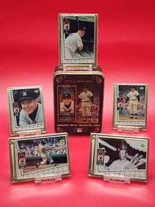 lot 133 image: 1994 Upper Deck Metallic Impressions (5) Metal Cards of Yankees HOF Great Mickey Mantle