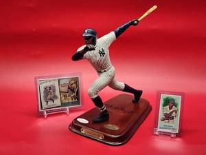 lot 169 image: Autographed All Stars Sports Figurine of New York Yankees Great Alphonso Soriano with COA and (2) Cards