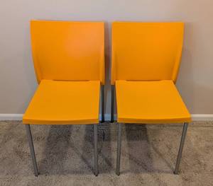 lot 10 image: LL - Pair of Orange BiKiNi Side Chairs