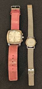 lot 117A image: LL - Pair of Skagen Wristwatches with Leather and Mesh Bands