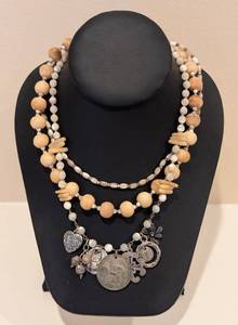 lot 118A image: LL - Chan Lu 16 inch Multi-Strand Beaded Necklace with Charms and Mixed Materials