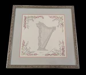 lot 136 image: LL - Framed Yitzchak Nachum Psalms Calligraphy Art Print