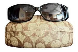 lot 33H image: ML - Coach Womens Keri (SAGA) Black Sunglasses with Logo Case